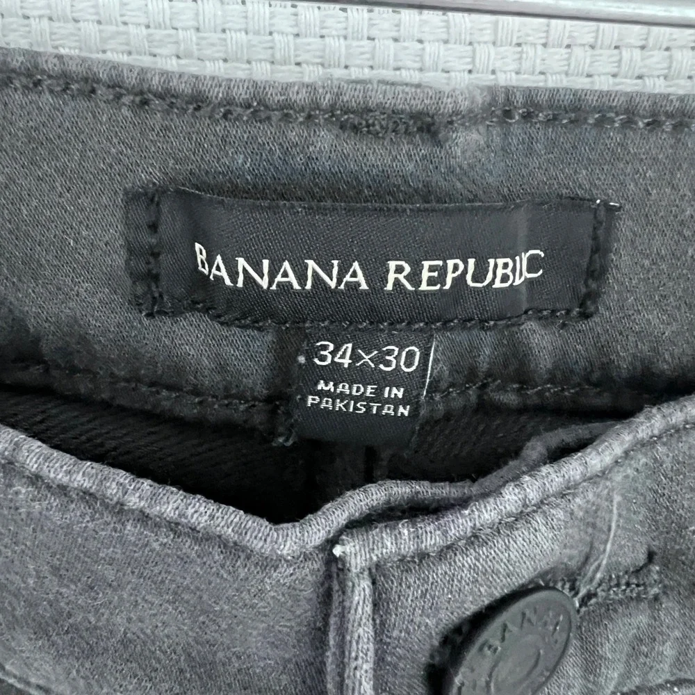Banana Republic Mens 34x30 Charcoal Gray Stretch Cotton Five Pocket Pants